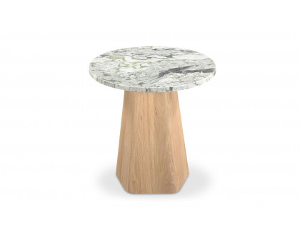 Moe's Evelyn Contemporary Round Accent Table - Green Onyx Marble