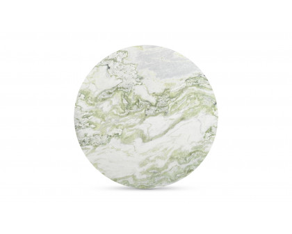 Moe's Evelyn Contemporary Round Accent Table - Green Onyx Marble