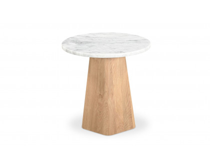 Moe's Evelyn Contemporary Round Accent Table - White Marble