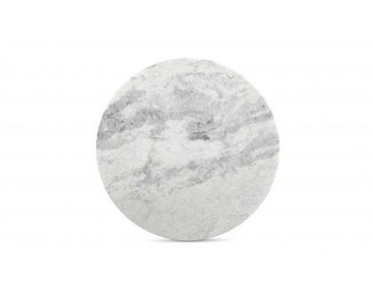 Moe's Evelyn Contemporary Round Accent Table - White Marble