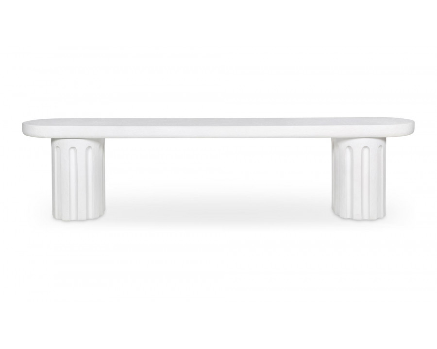 Moe's - Eris Contemporary Outdoor Dining Bench in White