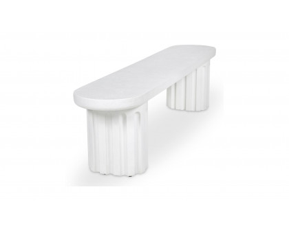 Moe's - Eris Contemporary Outdoor Dining Bench in White