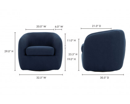 Moe's - Maurice Swivel Chair in Blue