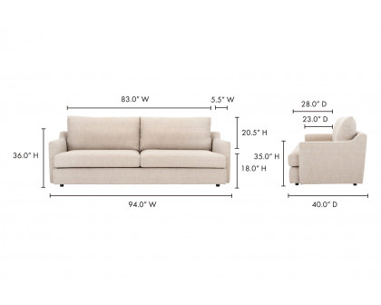 Moe's Alvin Sofa - Tan