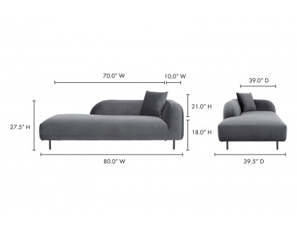 Moe's™ Deleuze Chaise - Dark Gray