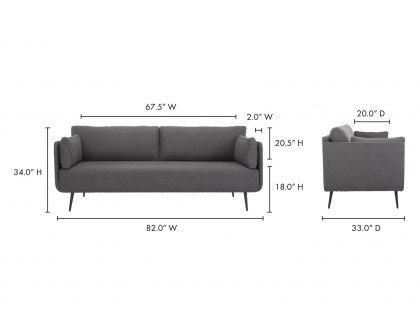 Moe's - Rodrigo Sofa in Gray