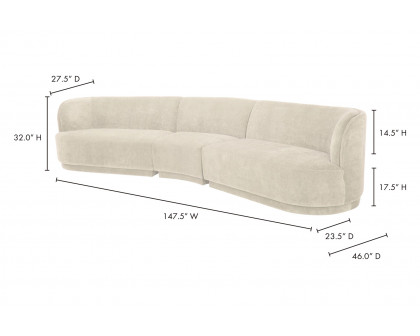 Moe's Yoon Compass Modular Sectional - Sweet Cream