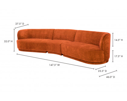 Moe's Yoon Compass Modular Sectional - Fired Rust