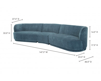 Moe's Yoon Compass Modular Sectional - Nightshade Blue