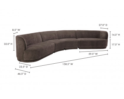 Moe's™ Yoon Eclipse Modular Sectional - Umbra Gray, Left Chaise