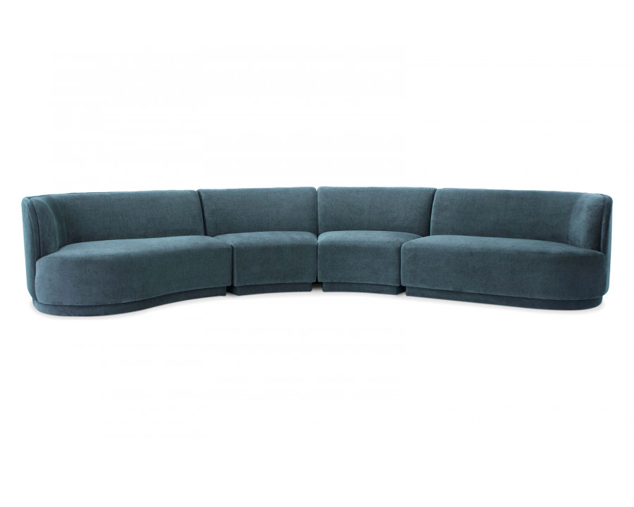 Moe's Yoon Eclipse Modular Sectional - Nightshade Blue, Left Chaise