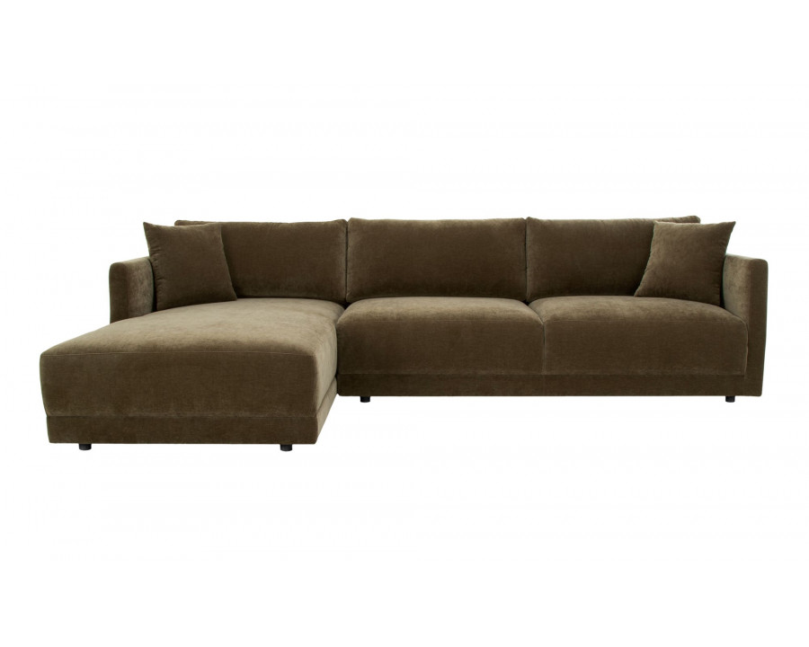 Moe's Bryn Rustic Left Facing Sectional - Heritage Green