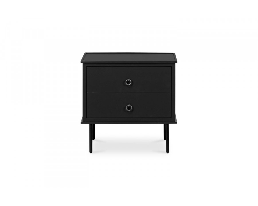 Moe's Reagan Contemporary 2 Drawer Nightstand - Black