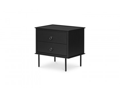 Moe's Reagan Contemporary 2 Drawer Nightstand - Black