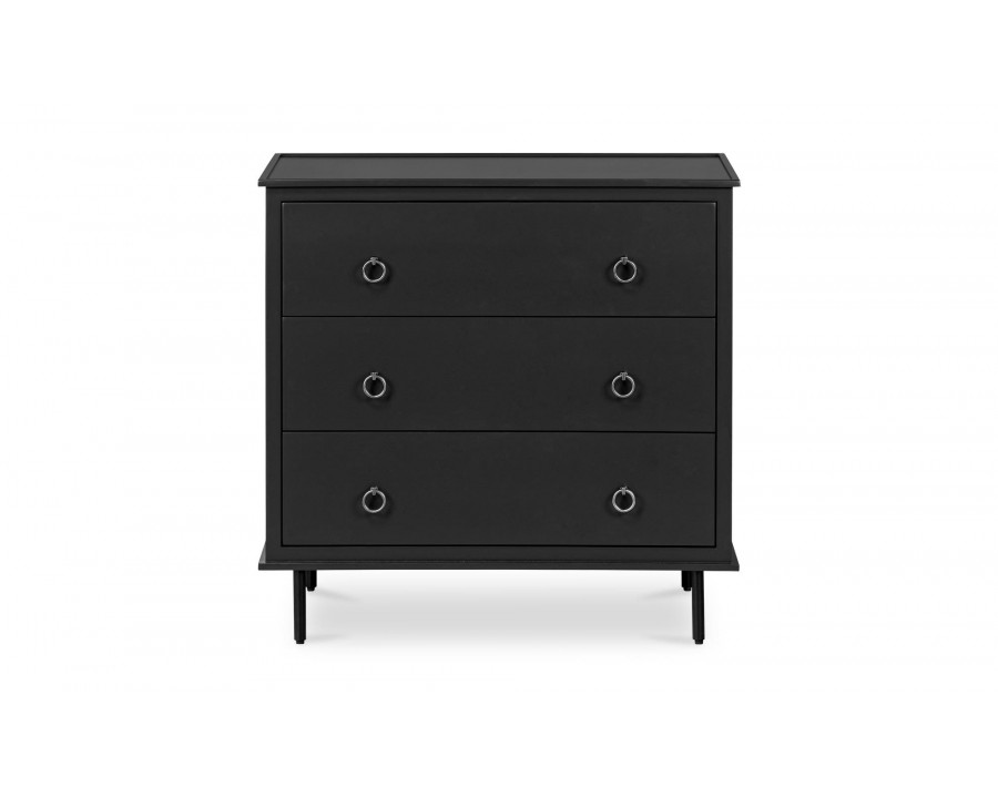 Moe's Reagan Contemporary 3 Drawer Nightstand - Black