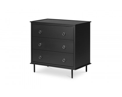 Moe's Reagan Contemporary 3 Drawer Nightstand - Black