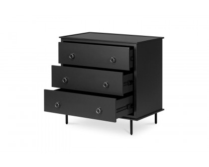 Moe's Reagan Contemporary 3 Drawer Nightstand - Black