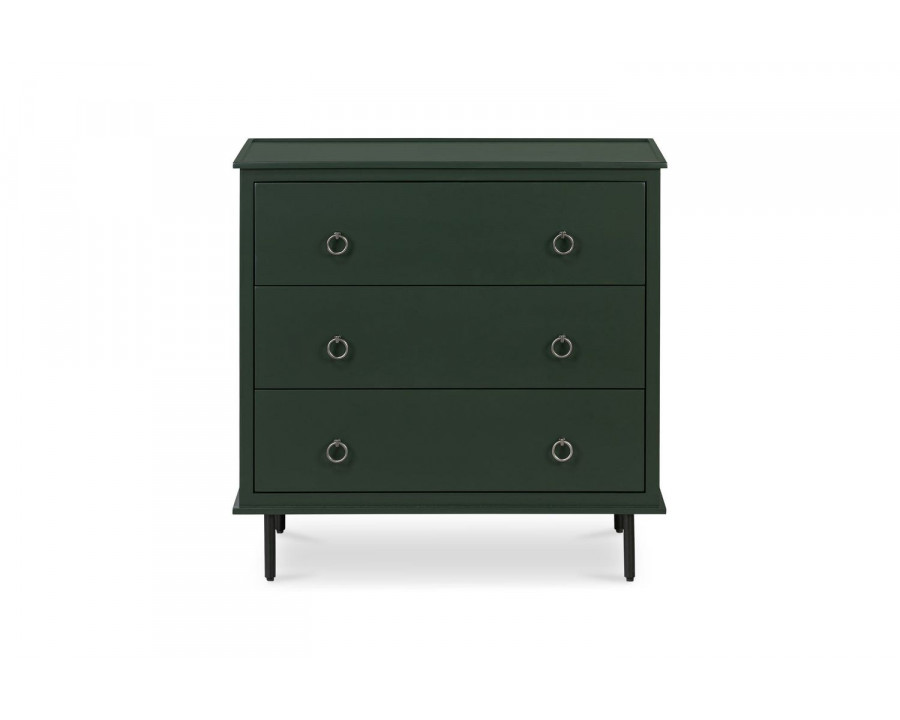 Moe's Reagan Contemporary 3 Drawer Nightstand - Deep Green