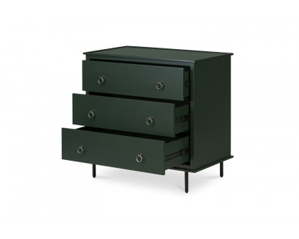 Moe's Reagan Contemporary 3 Drawer Nightstand - Deep Green