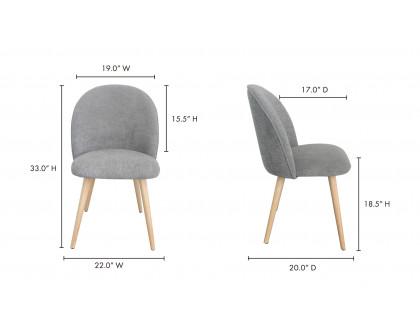 Moe's Clarissa Contemporary Dining Chair Set of 2 - Gray