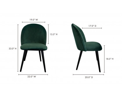 Moe's Clarissa Contemporary Dining Chair Set of 2 - Green