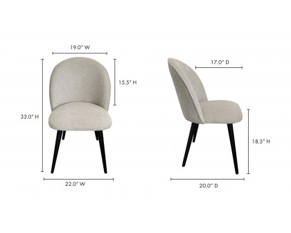 Moe's Clarissa Contemporary Dining Chair Set of 2 - Light Gray