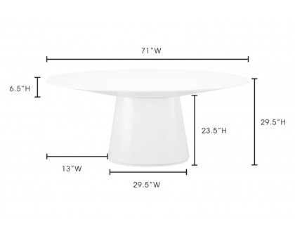 Moe's™ Otago Oval Dining Table - White, 71"