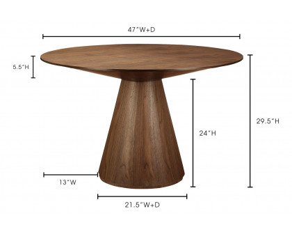 Moe's Otago Round Dining Table - Brown, 47"