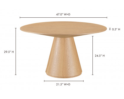 Moe's Otago Round Dining Table - Oak, 47"