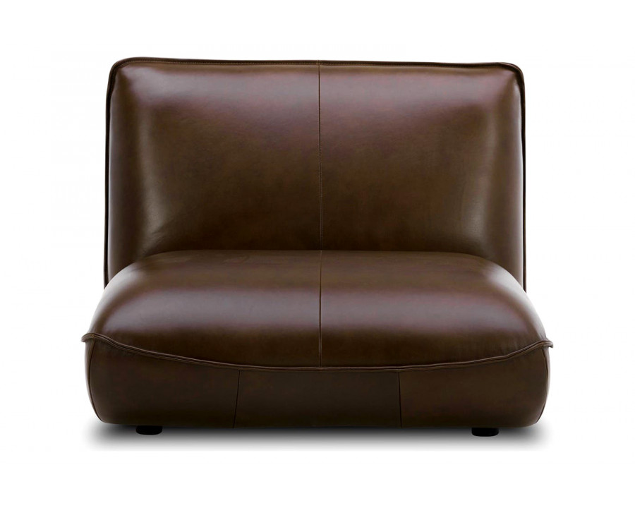 Moe's Zeppelin Leather Slipper Chair - Brown