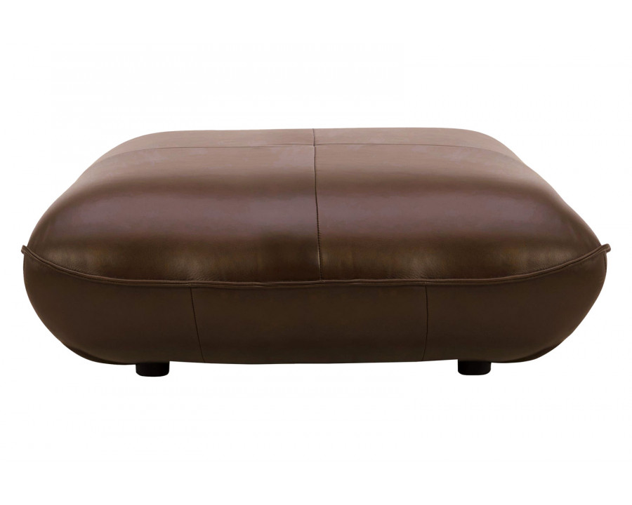 Moe's Zeppelin Leather Ottoman - Brown