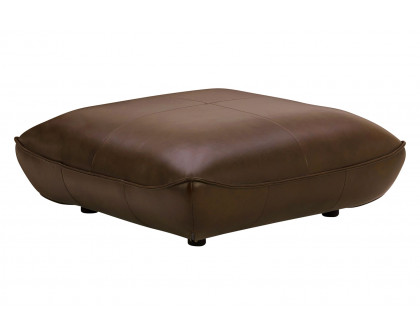 Moe's Zeppelin Leather Ottoman - Brown