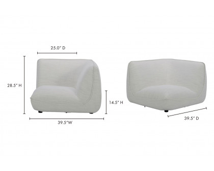 Moe's Zeppelin Corner Chair - Stone White