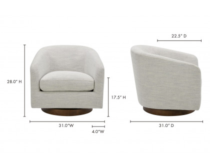 Moe's Oscy Swivel Chair - Splashed White