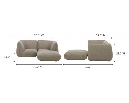 Moe's Zeppelin Nook Modular Sectional - Speckled Pumice