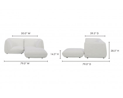 Moe's Zeppelin Nook Modular Sectional - White