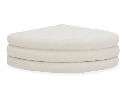 Moe's Lowtide Contemporary Curved Ottoman - Warm White