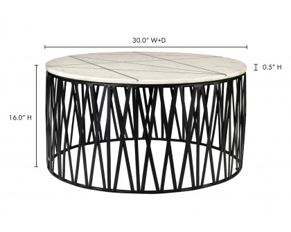 Moe's - Calcutta Coffee Table in White