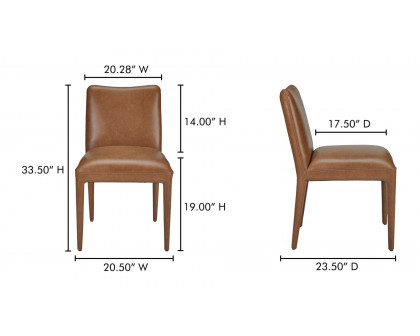 Moe's Calla Contemporary Dining Chair Set of 2 - Brown