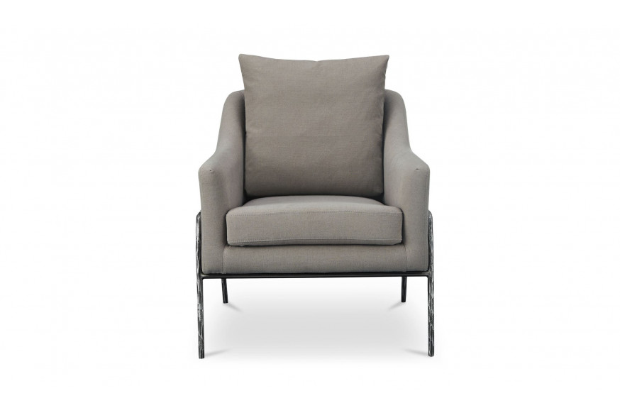 Moe's™ Archer Rustic Accent Chair - Light Gray Linen Blend