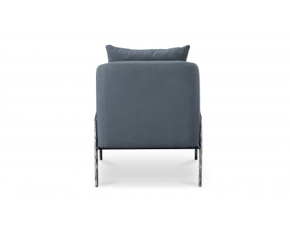 Moe's Archer Rustic Accent Chair - Slate Blue Linen Blend