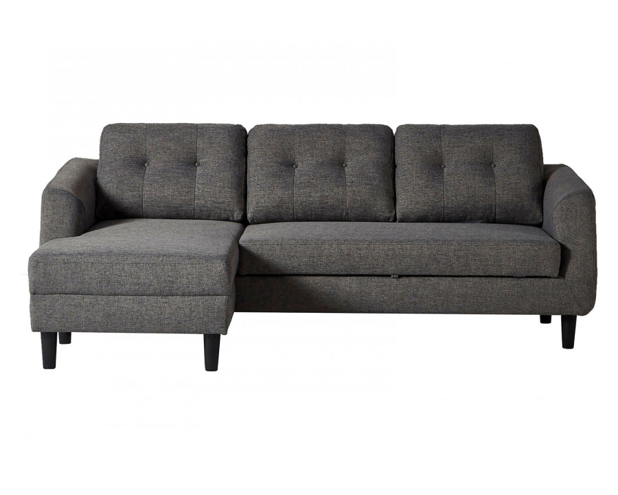 Moe's Belagio Sofa Bed With Chaise - Charcoal Gray, Left Facing