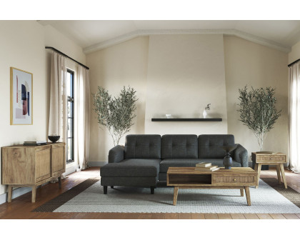 Moe's Belagio Sofa Bed With Chaise - Charcoal Gray, Left Facing