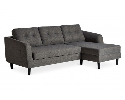 Moe's Belagio Sofa Bed With Chaise - Charcoal Gray, Left Facing