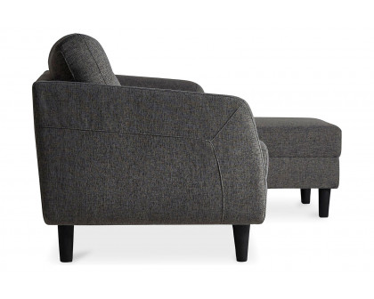 Moe's Belagio Sofa Bed With Chaise - Charcoal Gray, Left Facing