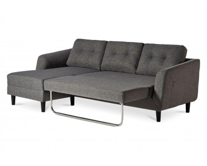 Moe's Belagio Sofa Bed With Chaise - Charcoal Gray, Left Facing