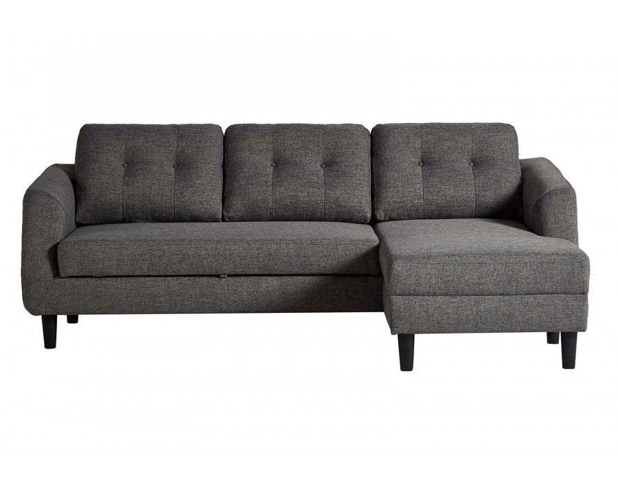 Moe's Belagio Sofa Bed With Chaise - Charcoal Gray, Right Facing