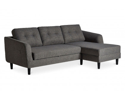 Moe's Belagio Sofa Bed With Chaise - Charcoal Gray, Right Facing