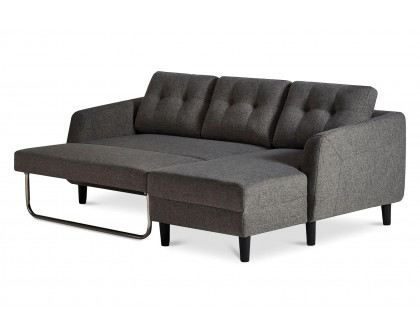 Moe's Belagio Sofa Bed With Chaise - Charcoal Gray, Right Facing