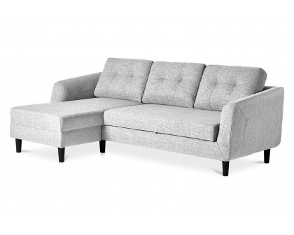 Moe's Belagio Sofa Bed With Chaise - Light Gray, Left Facing